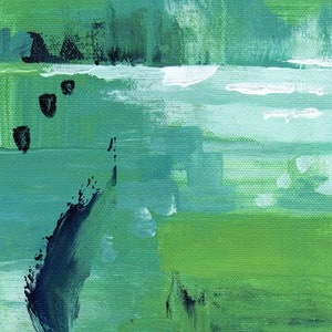 Blue Green Abstract Original Painting by Karen Gillis Taylor