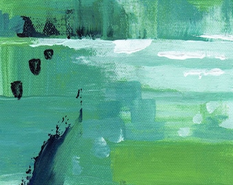 Blue Green Abstract Original Painting by Karen Gillis Taylor