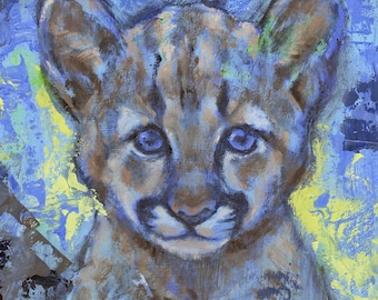Baby Cougar Cub Art Print