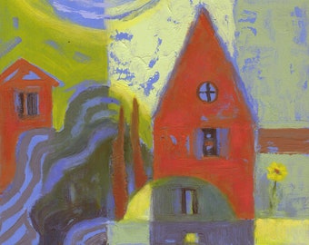 Little Red House Original Painting