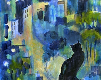 Cat in City Print