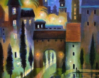 Magical Night Cityscape Print