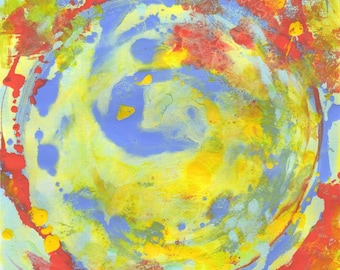 Abstract Swirling Earth Original Acrylic Vortex Painting