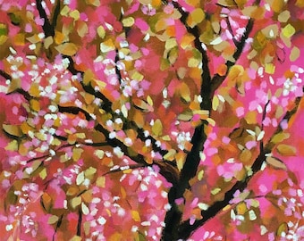Blossom Tree With Pinks Original Painting