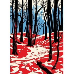 Winter Landscape Print, Snow Art, Trees, Fairytale Forest Giclee Print image 2