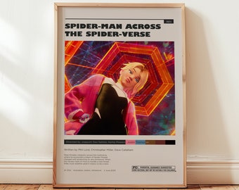 Spider-Man Poster, Across the Spider-Verse Wall Art, Minimalist Wall Decor, High Quality Print, Superhero Film Print, Gift for Movie Lovers