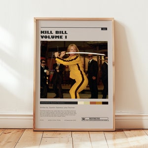 Kill Bill Poster, Uma Thurman Wandkunst, minimalistisches Wanddekor, digitaler Download, ikonischer Quentin Tarantino Filmdruck, Geschenk für Filmliebhaber