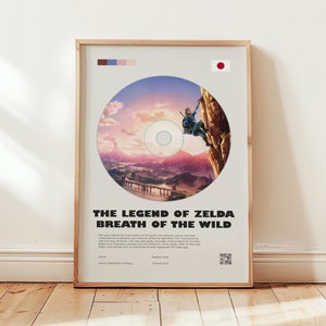 The Legend of Zelda Poster, Breath of the Wild Wandkunst, Minimalistische Wanddekoration, Mid Century Design, Fine Art Print, Geschenk für Gamer