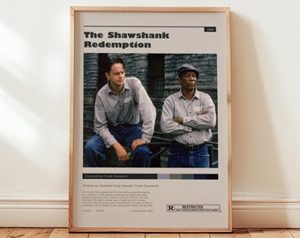 Plakat Skazani na Shawshank, Sztuka ścienna Morgana Freemana, Minimalistyczna dekoracja ścienna, Pobieranie cyfrowe, Wydruk kultowego filmu, Prezent dla miłośników filmów