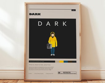 Dark Poster, Noah Wall Art, Minimalist Wall Decor, Mid Century Design, Fine Art Print, Framed Options, Gift for Tv Series Fans