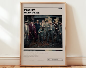 Póster de Peaky Blinders, arte de pared de Thomas Shelby, decoración de pared minimalista, impresión de la serie Cillian Murphy, opción enmarcada, regalo de programa de televisión