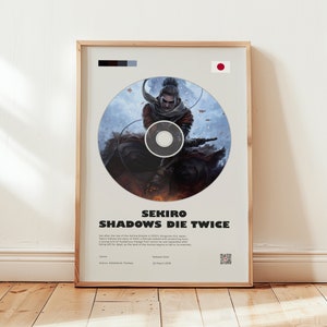 Sekiro Poster, Shadows Die Twice Wall Art, Minimalist Wall Decor, High Quality Print, Gaming Room Design, Gift for Gamers