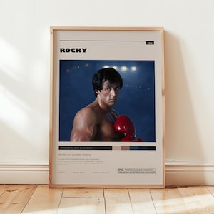 Rocky Poster, Sylvester Stallone Wandkunst, Minimalistische Wanddekoration, Digital Download, Hochwertige Drucke, Geschenk für Filmliebhaber