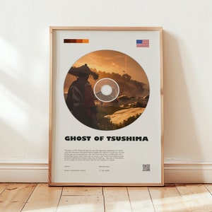 Ghost of Tsushima Poster, Samurai Wall Art, Minimalist Wall Decor, Digital Download, High Quality Print, Gift for Gamers