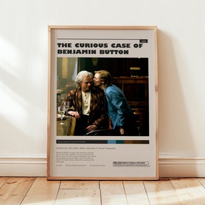 Poster de "Il curioso caso di Benjamin Button", Brad Pitt Wall Art, Decorazione murale minimalista, Mid-Century Modern, Stampa di un film drammatico