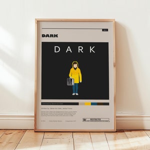 Dark Poster, Noah Wandkunst, Minimalistische Wanddekoration, Mid Century Design, Fine Art Print, gerahmte Optionen, Geschenk für Serien Fans