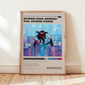 Spider-Man Poster, Across the Spider-Verse Wandkunst, minimalistisches Wanddekor, gerahmte Optionen, Gwen Stcy Print, Geschenk für Fans