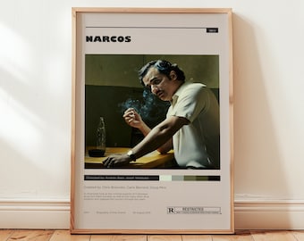 Narcos Poster, Pablo Escobar Wall Art, Minimalist Wall Decor, Mid Century Design, Tv Series Gift