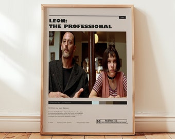 Leon: The Professional Poster, Luc Besson Wall Art, Minimalist Wall Decor,  Iconic Action Crime Film, Gift for Movie Lovers
