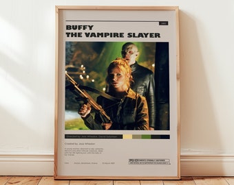 Buffy The Vampire Slayer Poster, Buffy Summers Wall Art, Minimalist Wall Decor, Framed Options, Gift for Fans