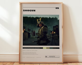 Póster de Shogun, arte mural de Yoshii Toranaga, decoración minimalista de pared, serie dramática histórica de Rachel Kondo y Justin Marks