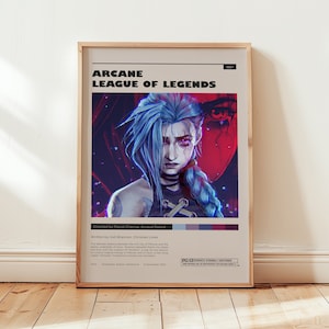 Póster Arcano, Arte mural Jinx, Decoración minimalista, Diseño de mediados de siglo, Impresión artística, Opciones enmarcadas, Regalo para fans de series de televisión