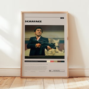 Scarface Poster, Tony Montana Wall Art, Minimalist Wall Decor, Gangster Movie Print, Unique Gift Idea