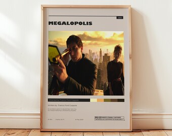 Megalopolis Poster, Adam Driver Wall Art, Minimalist Wall Decor, Digital Download, Francis Ford Coppola Film Print, Gift for Movie Lovers