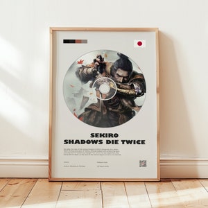 Sekiro Poster, Shadows Die Twice Wall Art, Minimalist Wall Decor, Digital Download, Gaming Print, Gift for Gamers