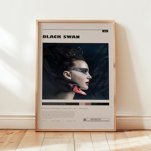 Black Swan Poster, Natalie Portman Wall Art, Minimalist Wall Decor, Digital Download, Ballerina Film Print, Gift for Movie Lovers