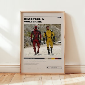 Póster de Deadpool y Lobezno, arte mural de Ryan Reynolds, decoración minimalista, lámina de la película "Un equipo de superhéroes", regalo para cinéfilos