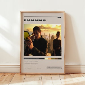Megalopolis Poster, Adam Fahrer Wandkunst, Minimalistische Wanddekoration, Digital Download, Francis Ford Coppola Film Druck, Geschenk für Filmliebhaber