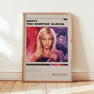 Póster de Buffy la cazavampiros, arte de pared de Buffy Summers, decoración de pared minimalista, decoración de mediados de siglo, opciones enmarcadas, regalo para fanáticos