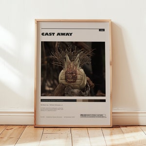 Plakat Cast Away, Tom Hanks Wall Art, Minimalistyczna dekoracja ścienna, Wydruk filmu Survival Drama, Prezent dla miłośników filmów