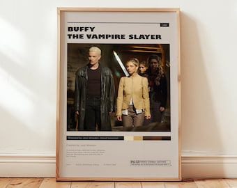 Buffy The Vampire Slayer Poster, Sarah Michelle Gellar Wall Art, Minimalist Wall Decor, Digital Download, Fine Art Print, Tv Series Gift