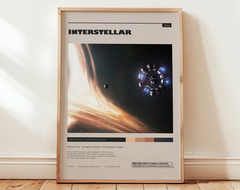 Interstellar Poster, Christopher Nolan Wall Art, Minimalist Wall Decor, Digital Download, Sci-Fi Film Print Gift for Movie Buffs