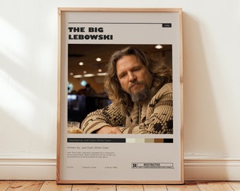 The Big Lebowski Poster, Matt Bridges Wandkunst, Minimalistisches Wanddekor, Coen Brothers Filmdruck, Geschenk für Filmfans