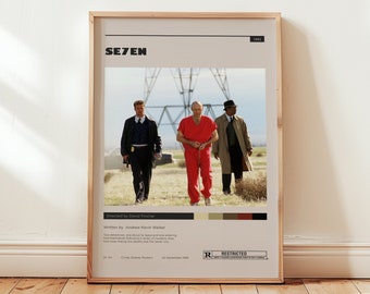 Seven 1995 Wall Art Print - Brad Pitt Morgan Freeman Film Poster