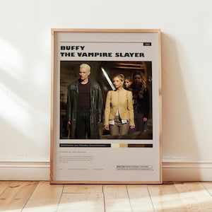 Póster de Buffy Cazavampiros, Arte mural de Sarah Michelle Gellar, Decoración minimalista de pared, Descarga digital, Impresión artística, Regalo de serie de TV