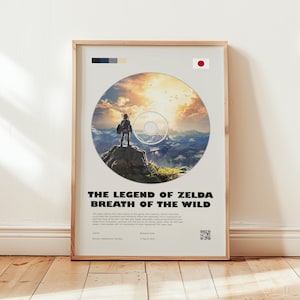 The Legend of Zelda Poster, Breath of the Wild Wandkunst, Minimalistisches Wanddekor, Videospielkunst, Geschenk für Gamer
