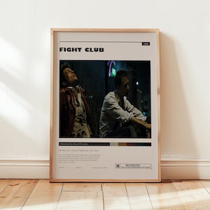 Fight Club Poster, Brad Pitt Wall Art, Minimalist Wall Decor, Iconic Cult Classic Film Print, Gift for Movie Lovers