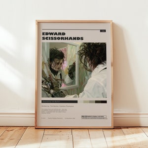 Edward Scissorhands Poster, Tim Burton Wall Art, Minimalist Wall Decor, Old Film Print, Gift for Movie Lovers