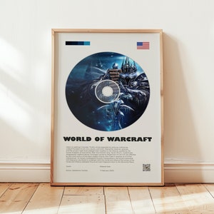 World of Warcraft-poster, Lich King-muurkunst, minimalistisch muurdecor, fantasy-avonturenspelprint, cadeau voor gamers