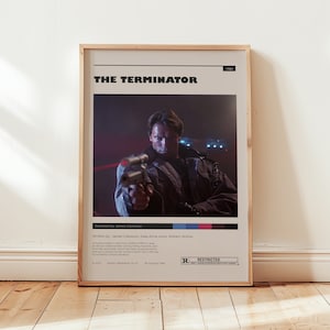 Terminator Poster, Arnold Schwarzenegger, Minimalistische Kunst, Geschenk für Sci-Fi Film Liebhaber