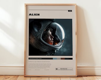 Alien Movie Poster, Ridley Scott Classic Wall Art, Minimalist Wall Decor, Sci-Fi Horror Artwork, High Quality Print, Gift for Fans