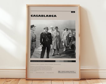 Casablanca Movie Poster, Ingrid Bergman Wall Art, Minimalist Wall Decor, Hollywood Film Print, Gift for Movie Lovers