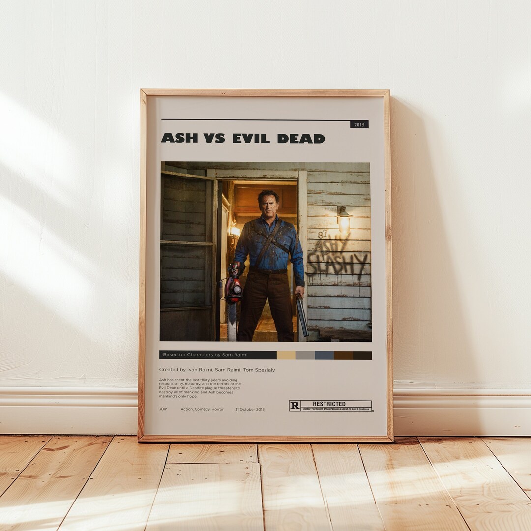 Ash Vs Evil Dead Poster, Bruce Campbell Wall Art, Minimalist Wall Decor ...