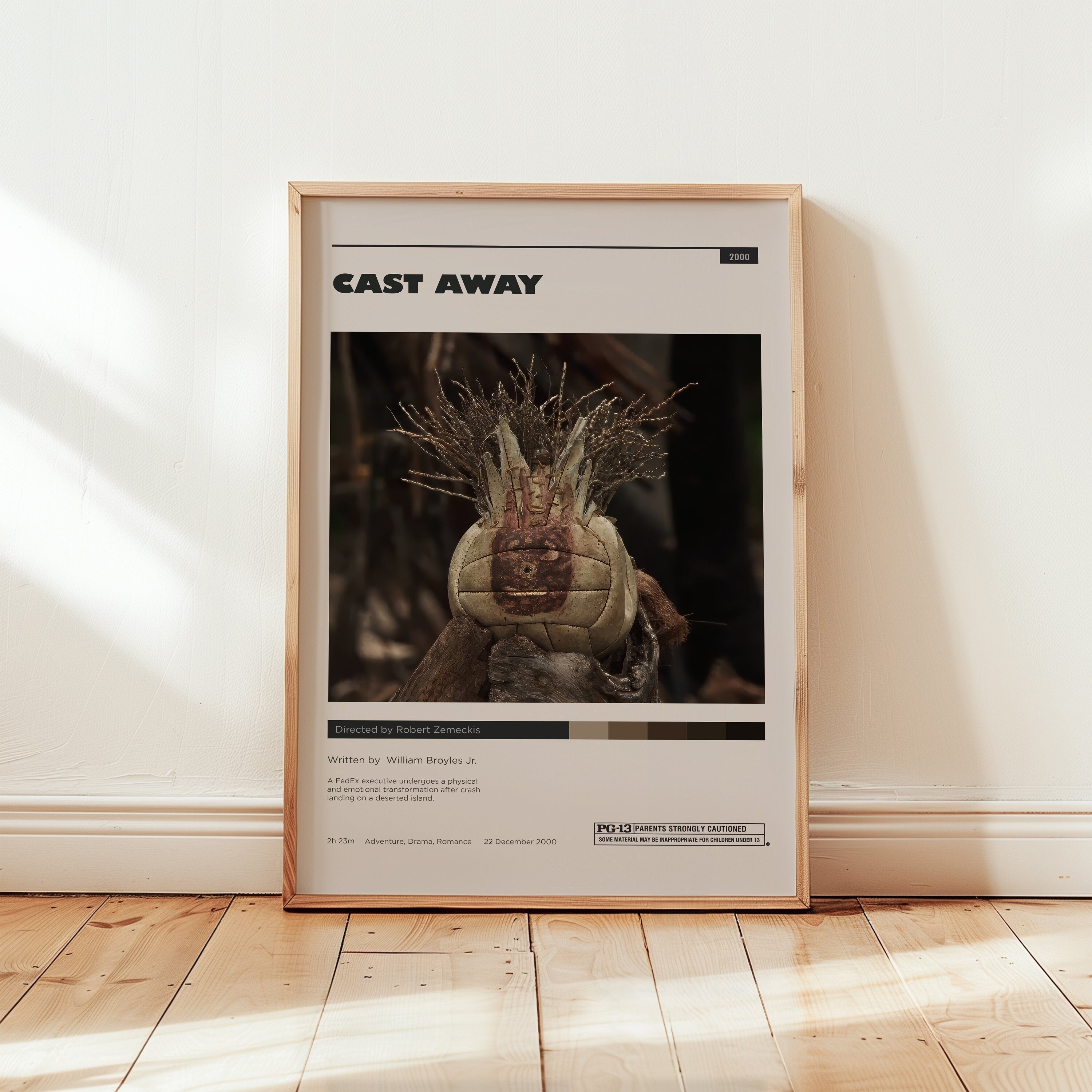 Cast Away Poster, Tom Hanks Wall Art, Minimalist Wall Decor, Survival Drama Film Print, Gift for Movie Lovers