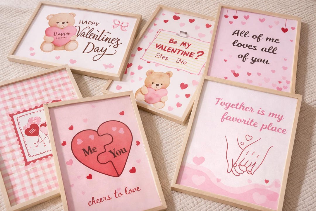 Valentine's Day Wall Art Prints | Romantic Pink Decor (digital Download ...