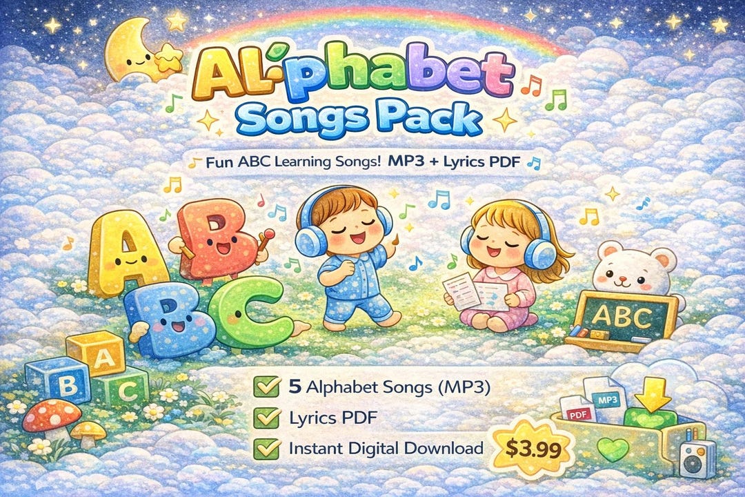 Alphabet Songs Pack for Kids | ABC Learning Music MP3 + Lyrics PDF ...